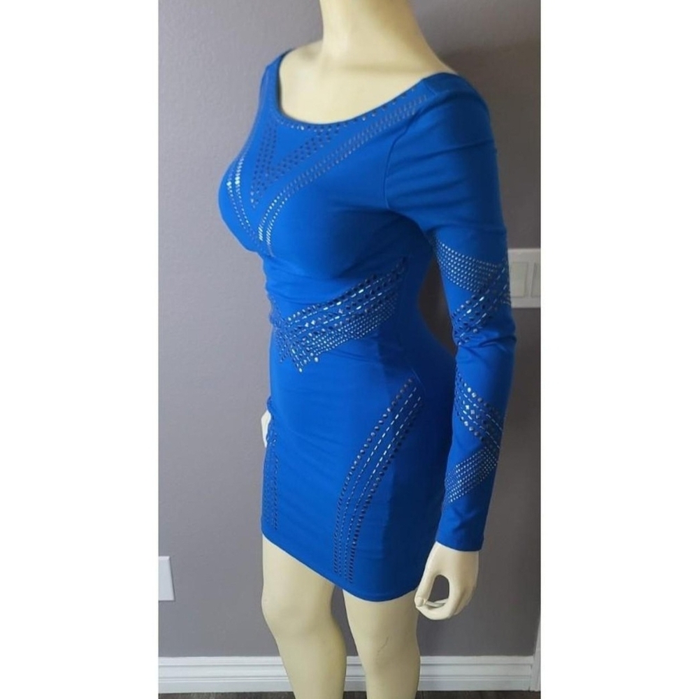 bebe Royal Blue Long Sleeve Dress